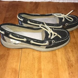 Sperry top sided angelfish boat shoes black sz 5
